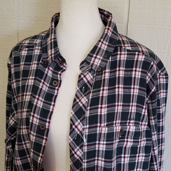 CRAGHOPPERS Large Green & Red Button Down Long Sleeve Flannel - Picture 2 of 8